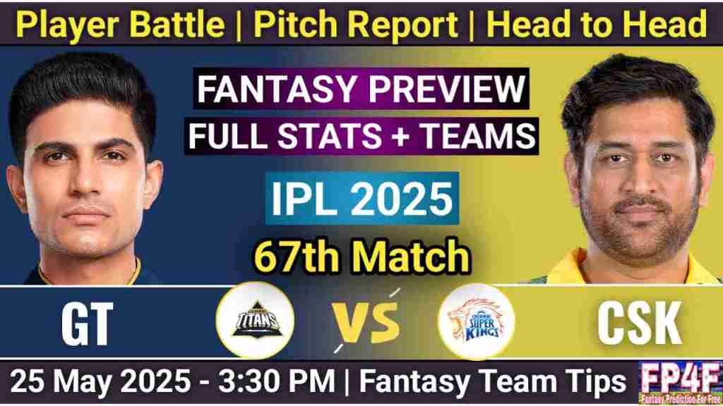 GT vs CSK Stats, 67th Match IPL 2025, GT vs CSK Player Battle, Player Stats, Head to Head, Gujarat Titans vs Chennai Super Kings Stats, CSK vs GT Pitch Report, Playing 11